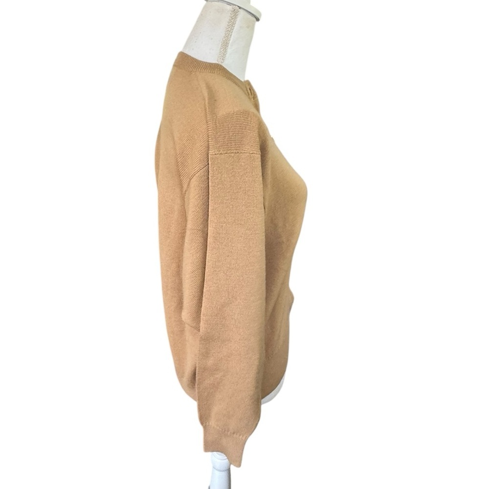 Ballantyne Scotland tan gold button wool Cardigan Sweater 40 M/L - Picture 6 of 13